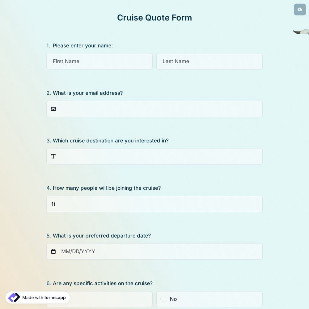 Cruise Quote Form