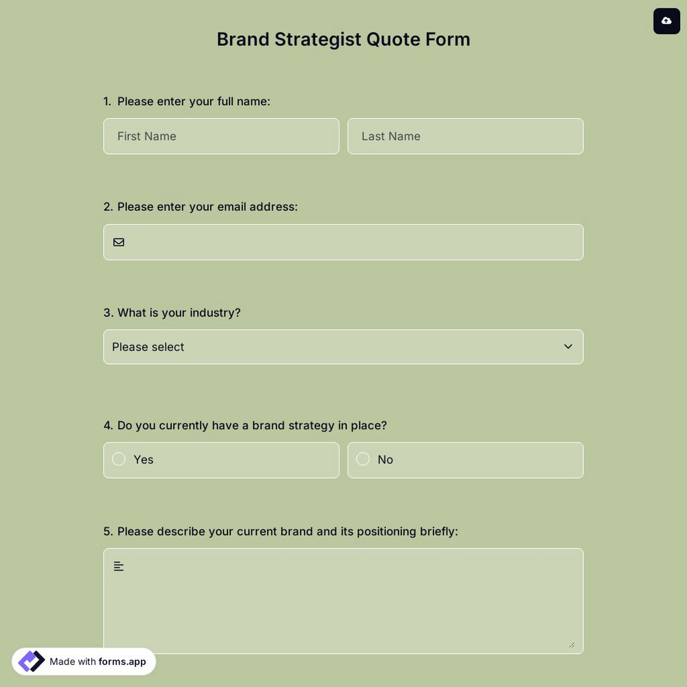 Brand Strategist Quote Form