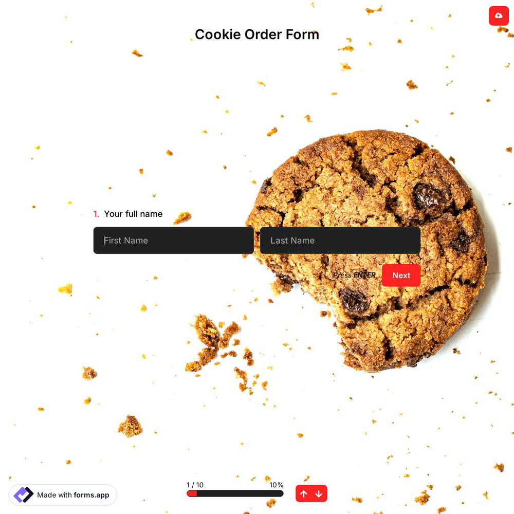 Online Cookie Order Form