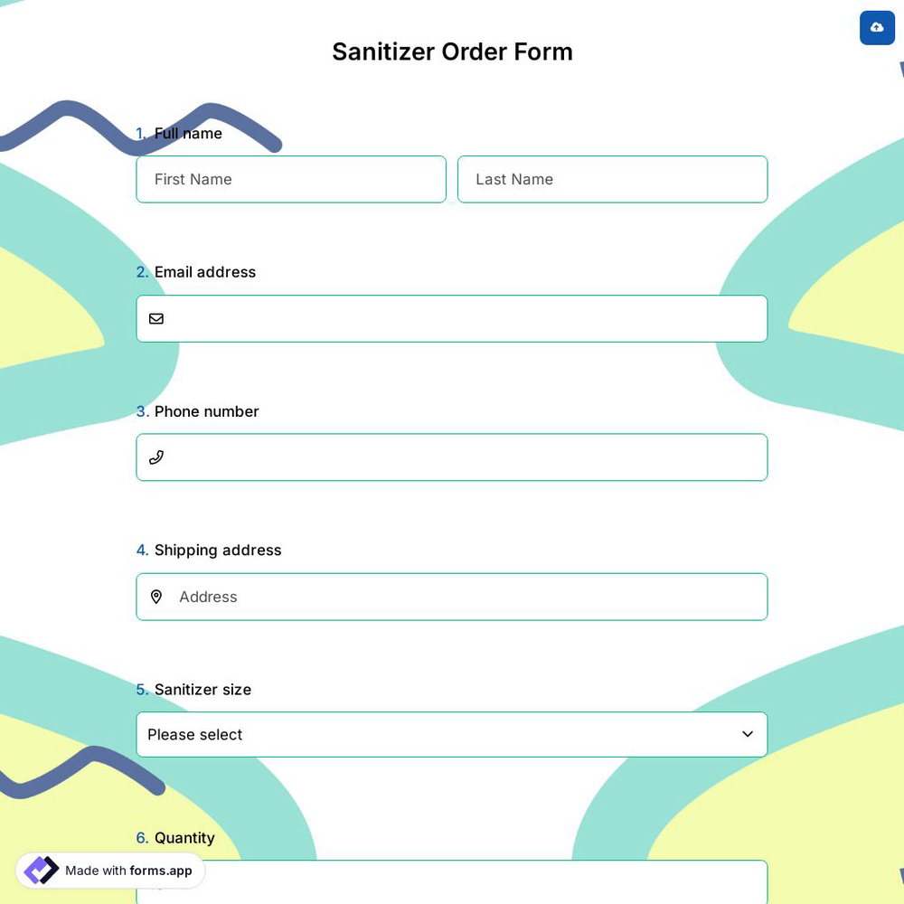 Sanitizer Order Form
