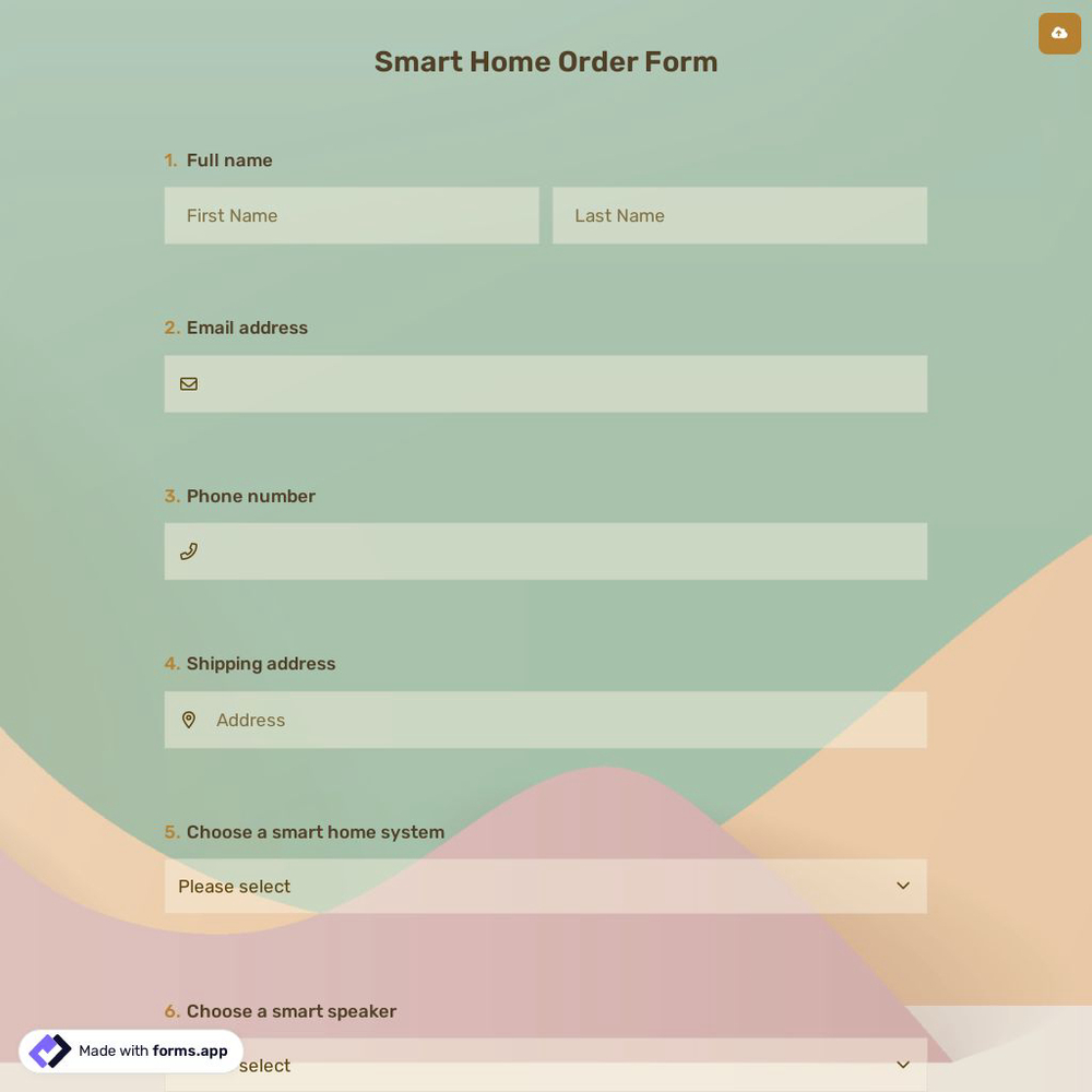 Smart Home Order Form