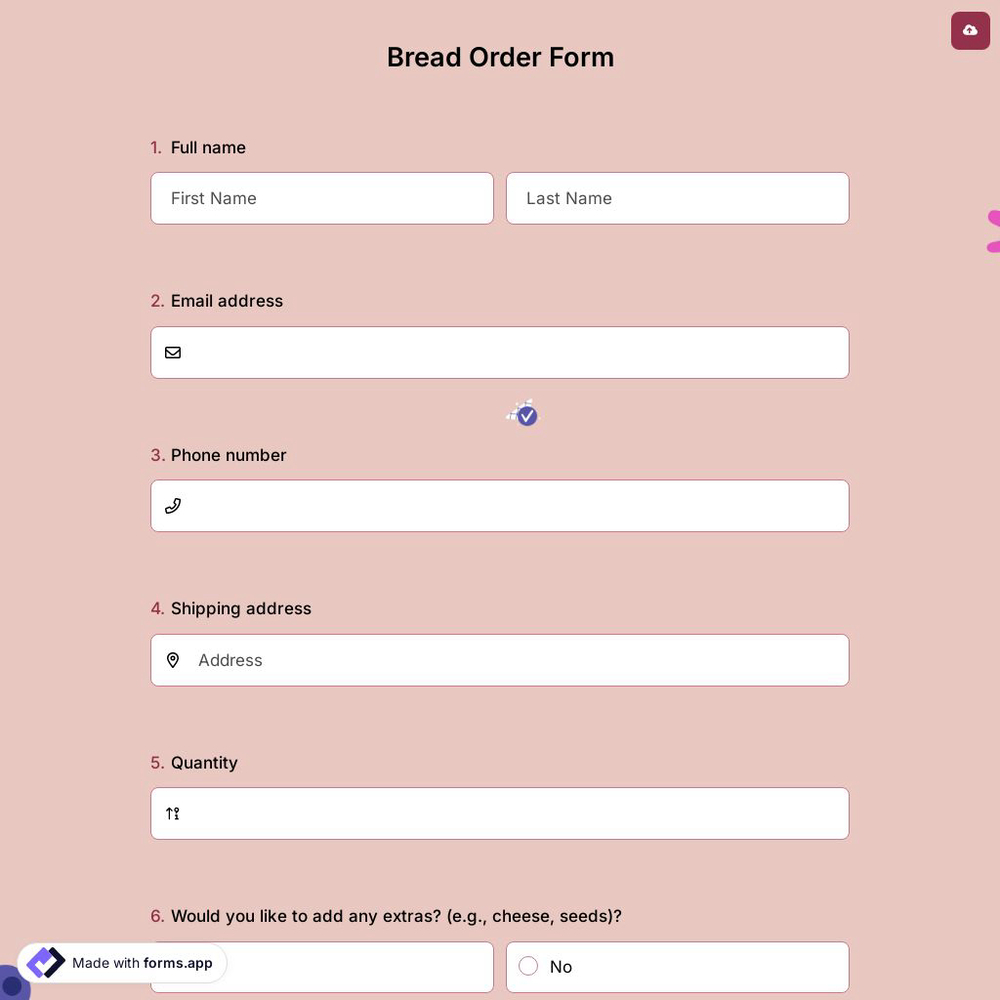 Bread Order Form