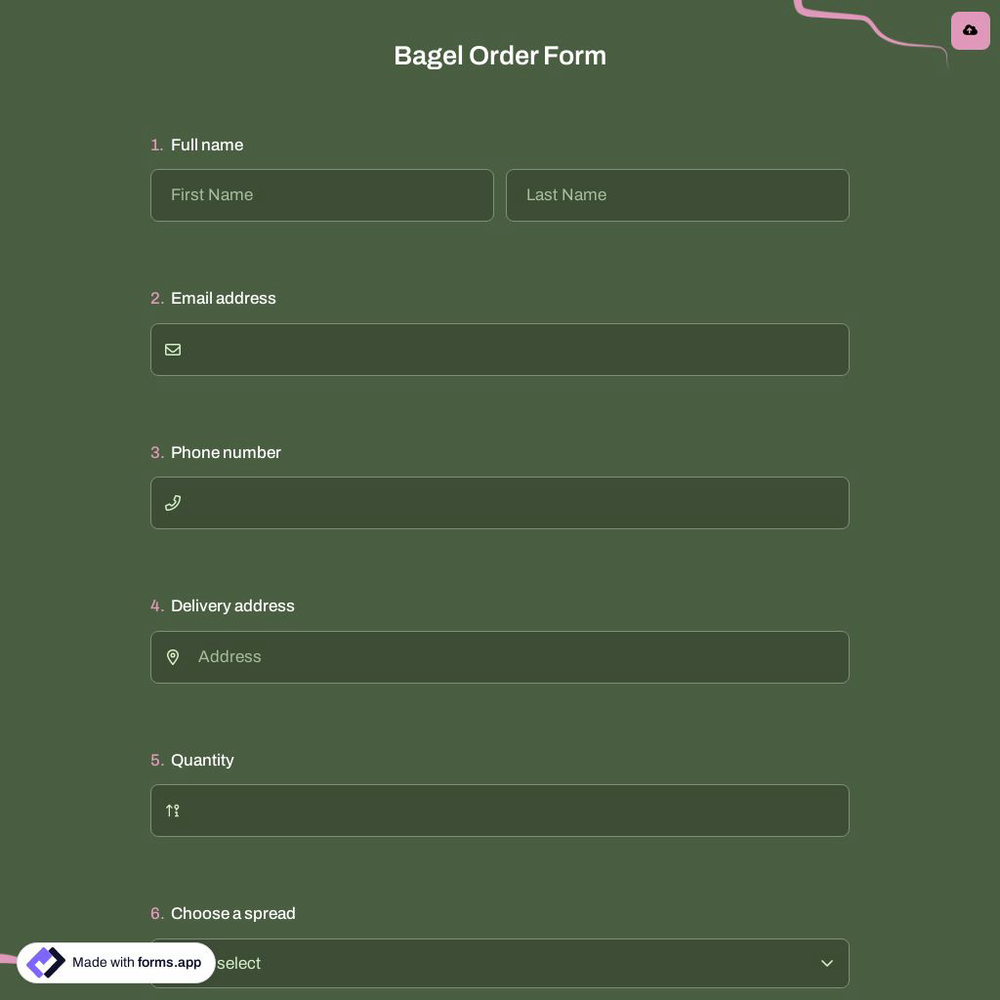 Bagel Order Form