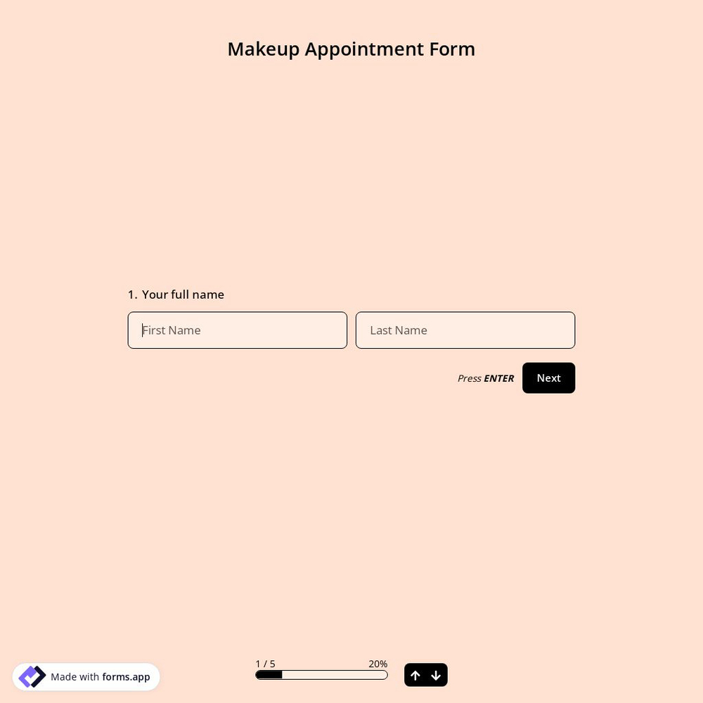 Makeup Appointment Form