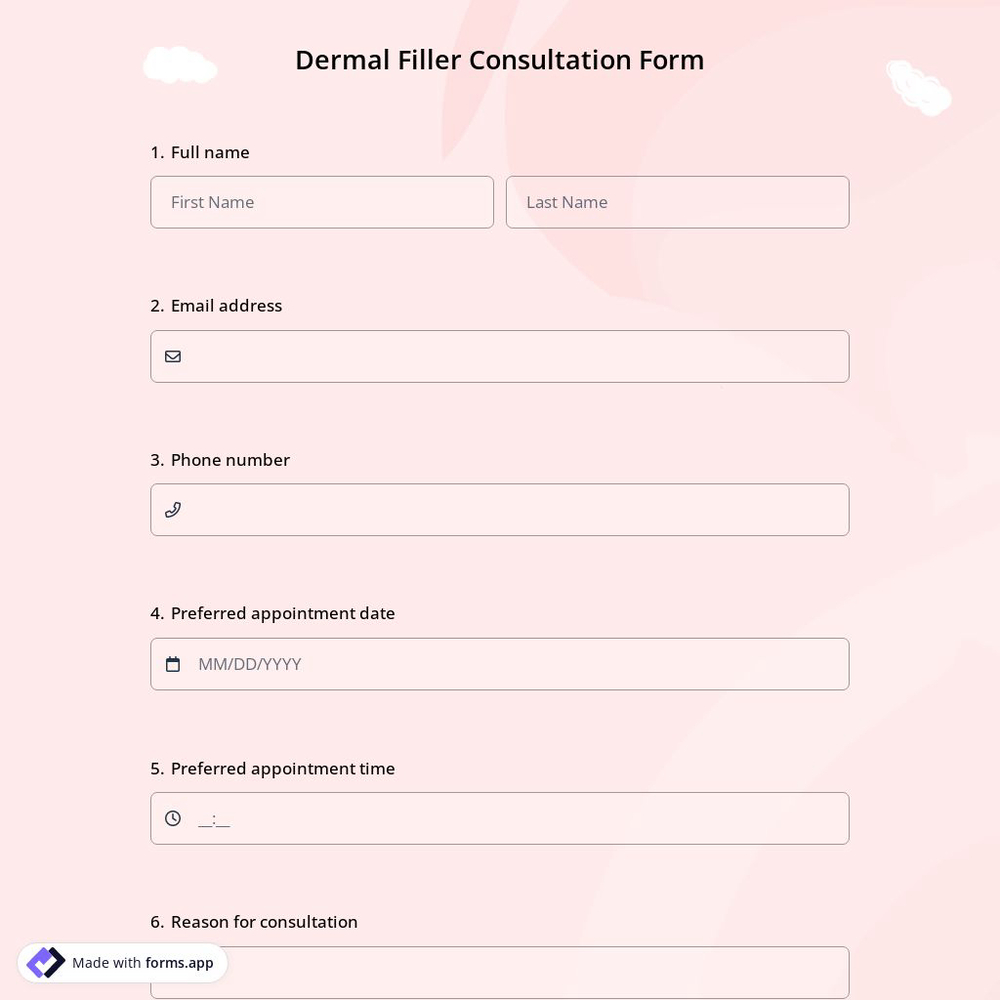 Dermal Filler Consultation Form
