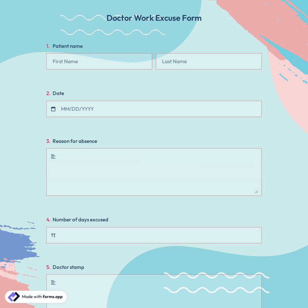 Doctor Work Excuse Form