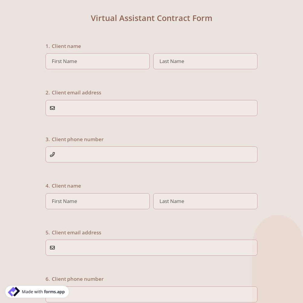 Virtual Assistant Contract Form