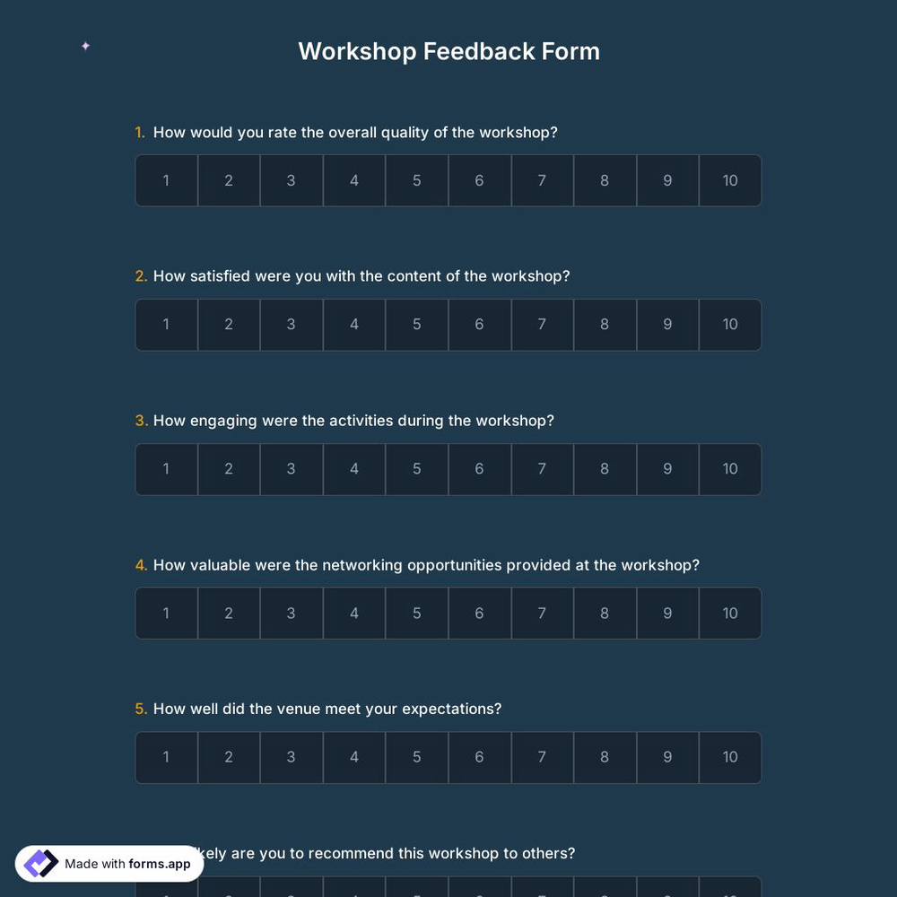 Workshop Feedback Form