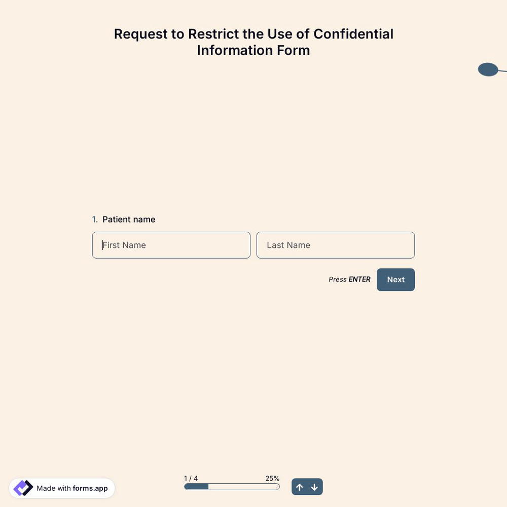 Request to Restrict the Use of Confidential Information Form