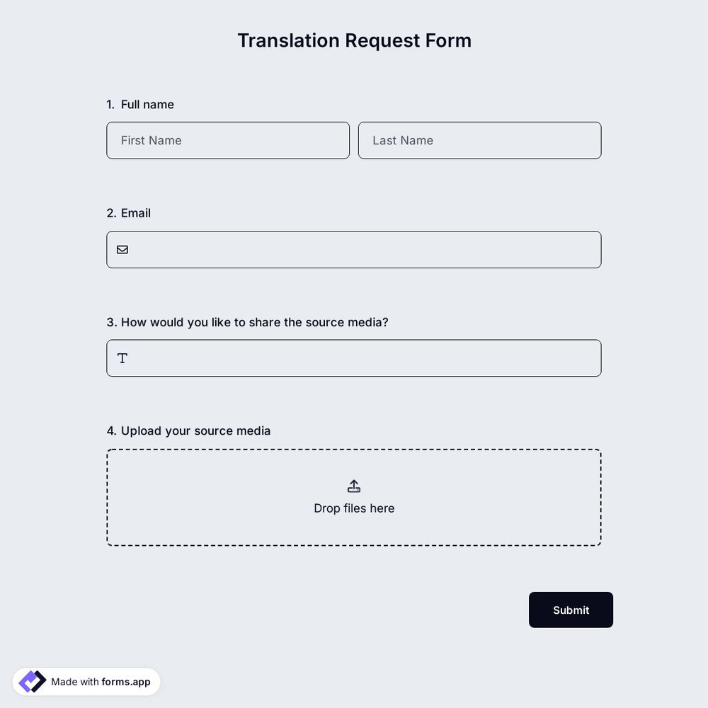 Translation Request Form