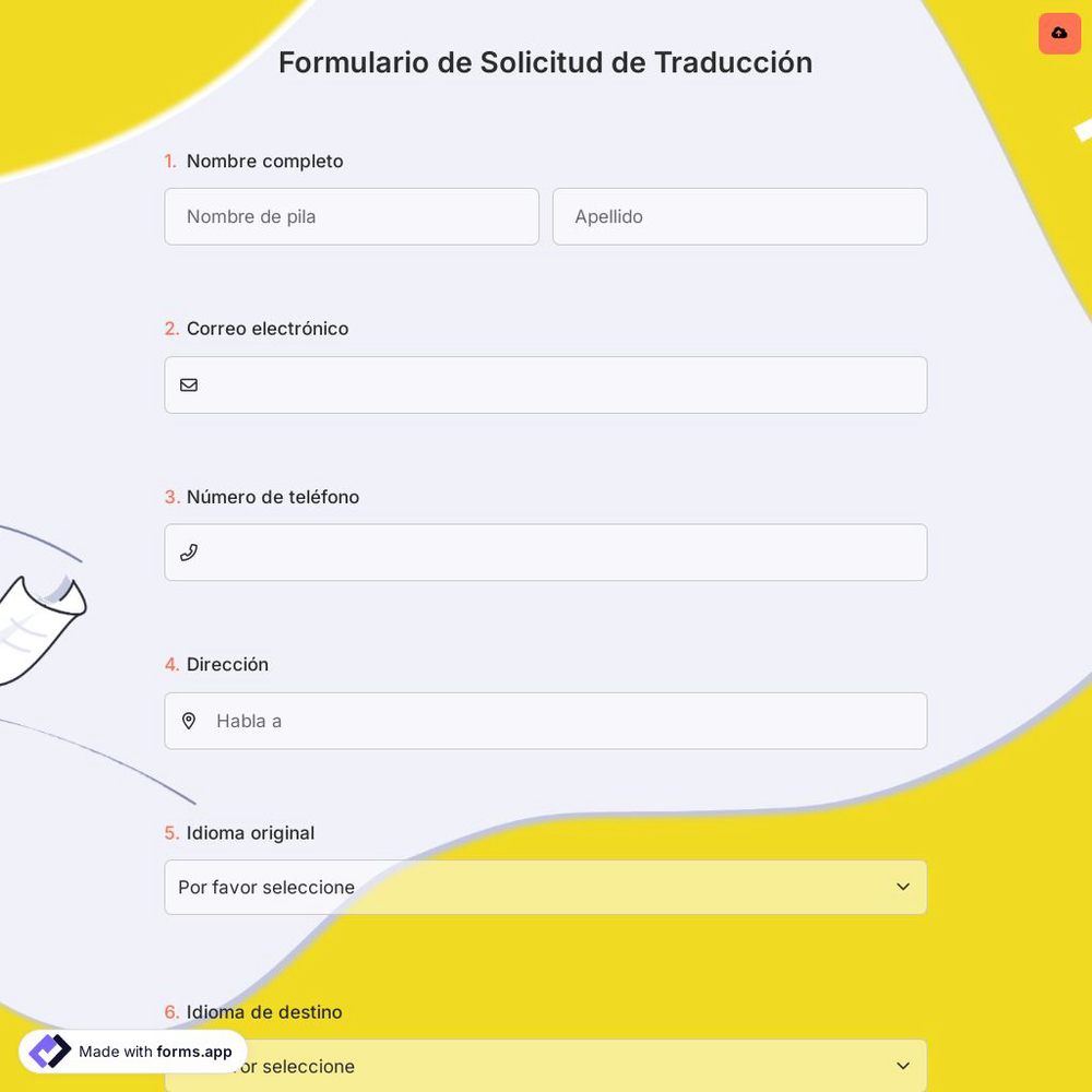 Formulario de Solicitud de Traducción