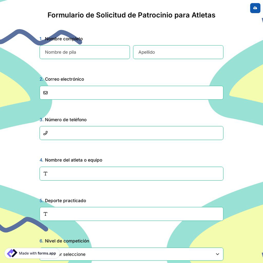 Formulario de Solicitud de Patrocinio para Atletas
