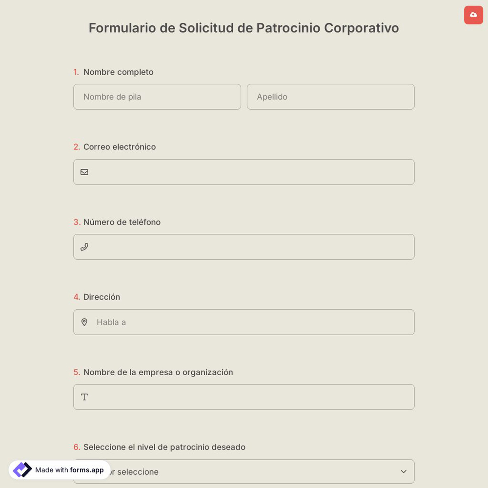 Formulario de Solicitud de Patrocinio Corporativo