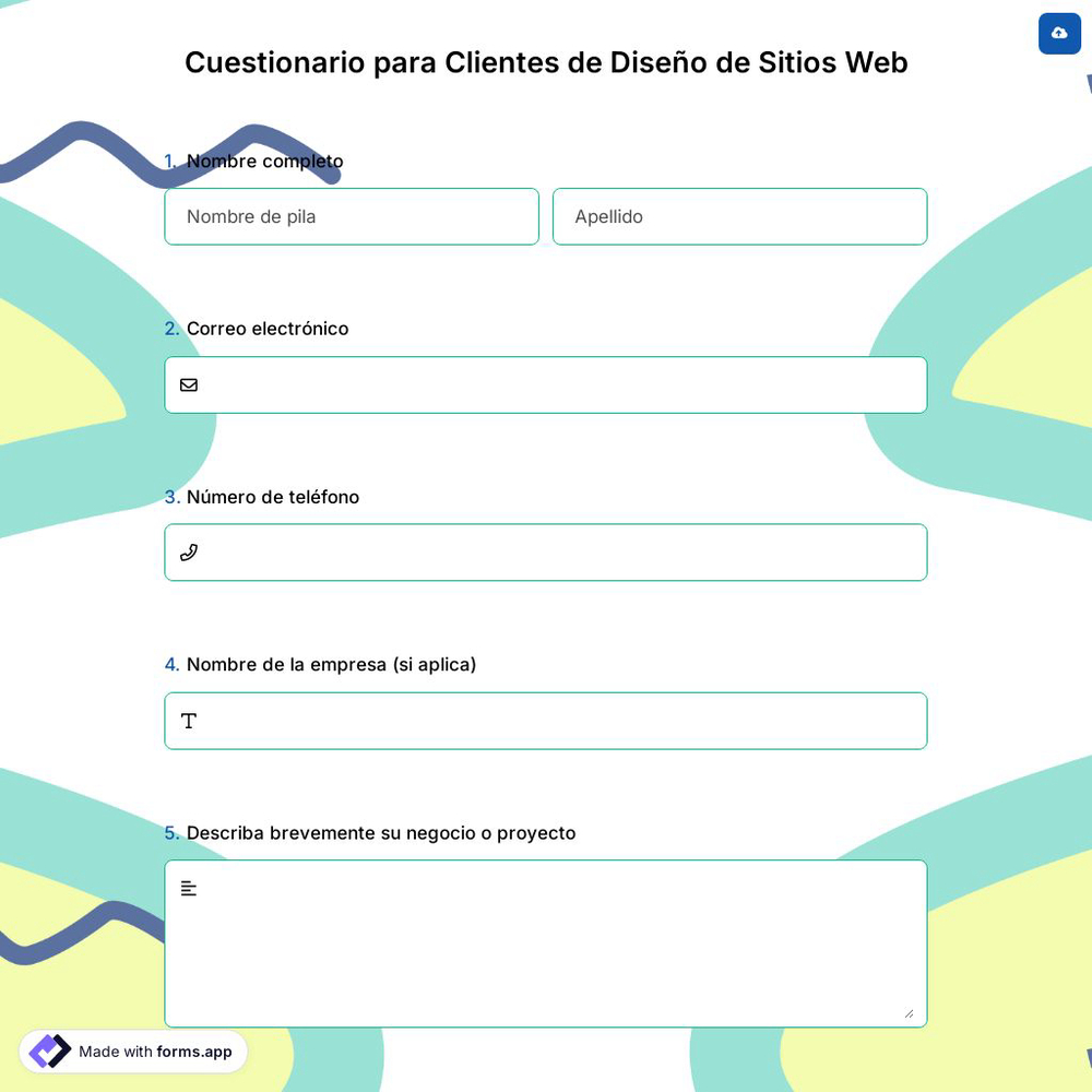 Cuestionario para Clientes de Diseño de Sitios Web