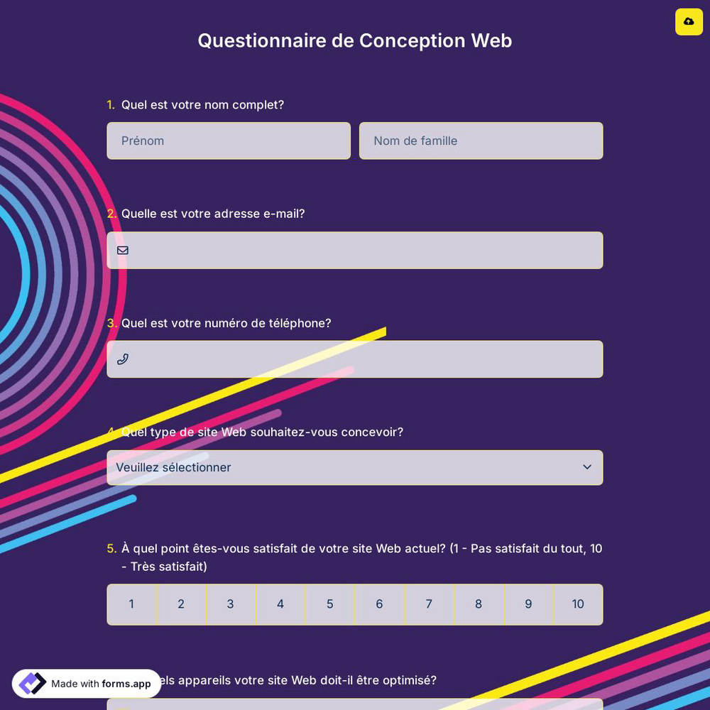 Questionnaire de Conception Web