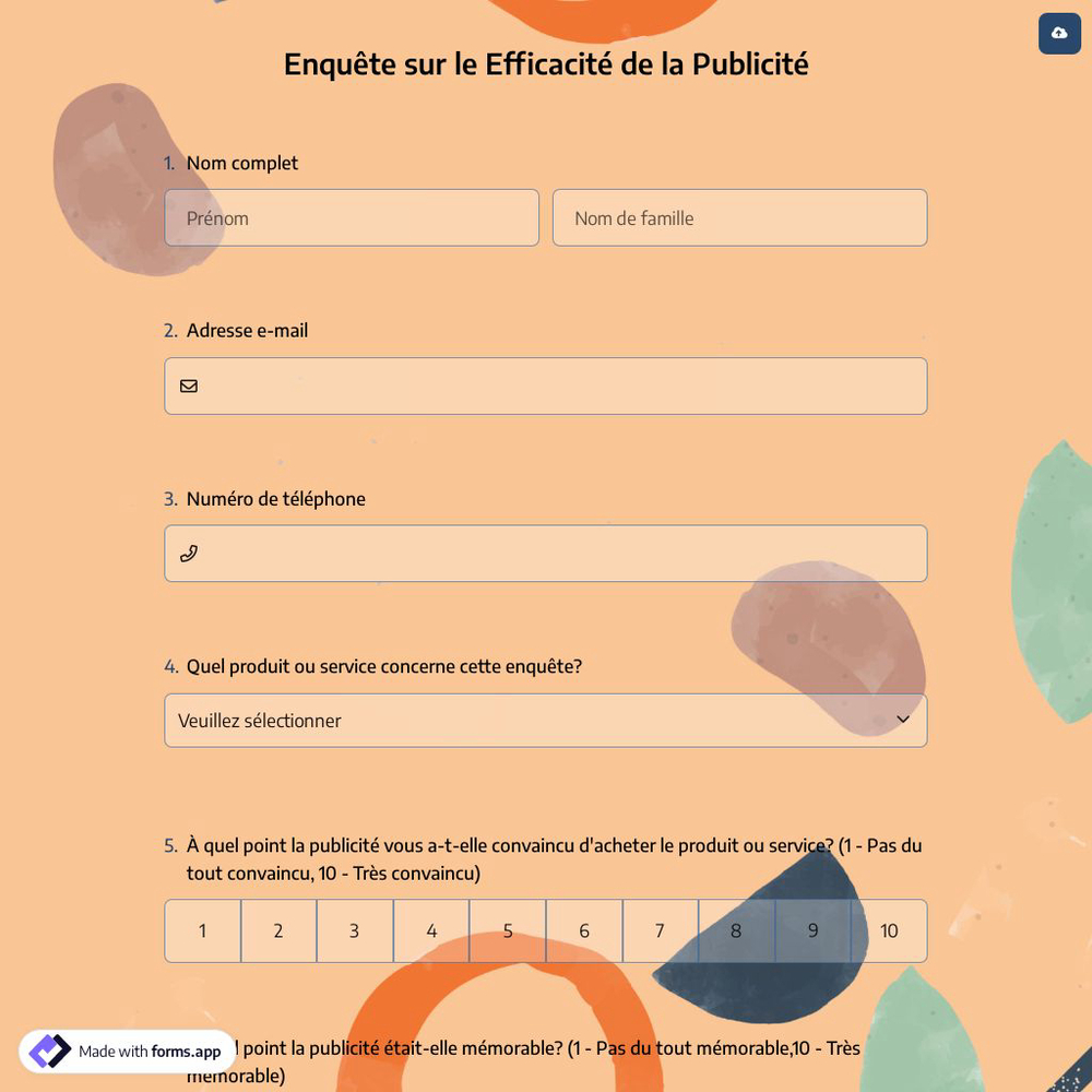 Enquête sur le Efficacité de la Publicité