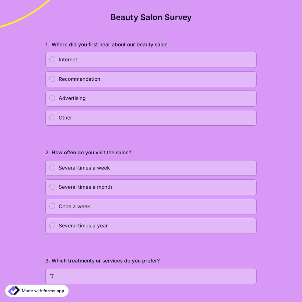 Beauty Salon Survey