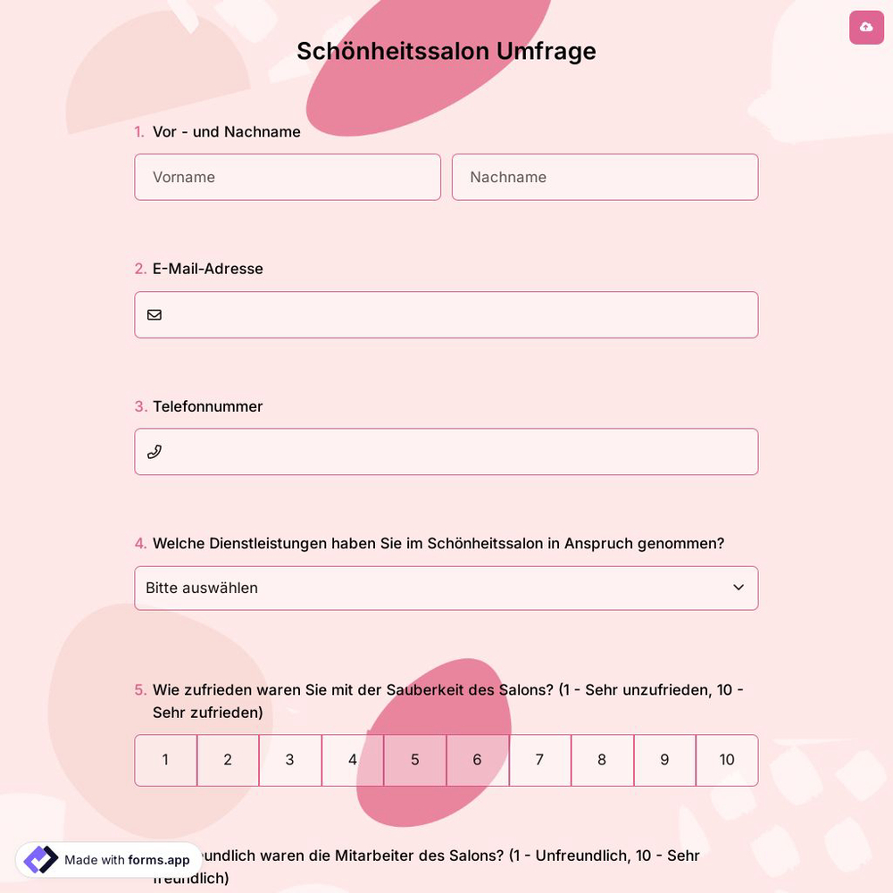 Schönheitssalon Umfrage