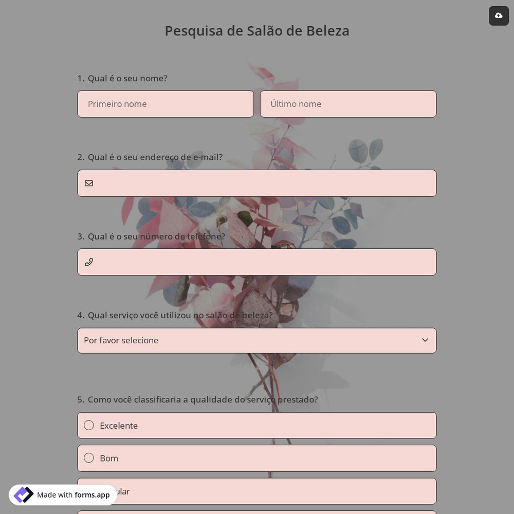 Pesquisa de Salão de Beleza