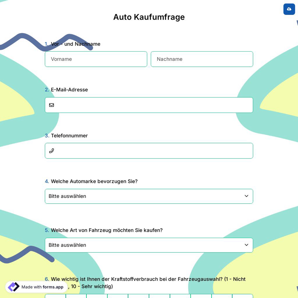 Auto Kaufumfrage