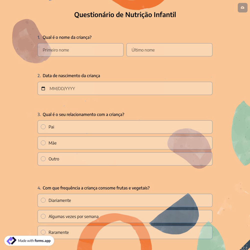 Questionário de Nutrição Infantil