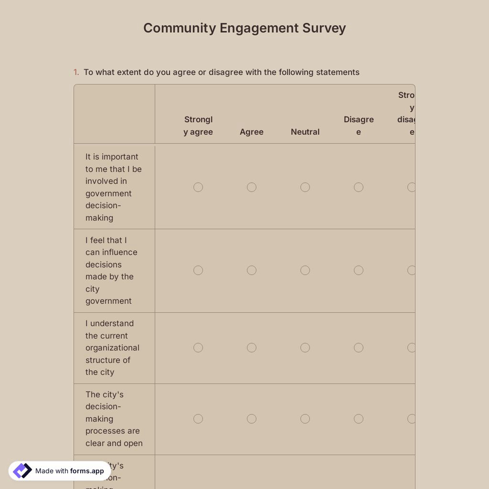 Community Engagement Survey