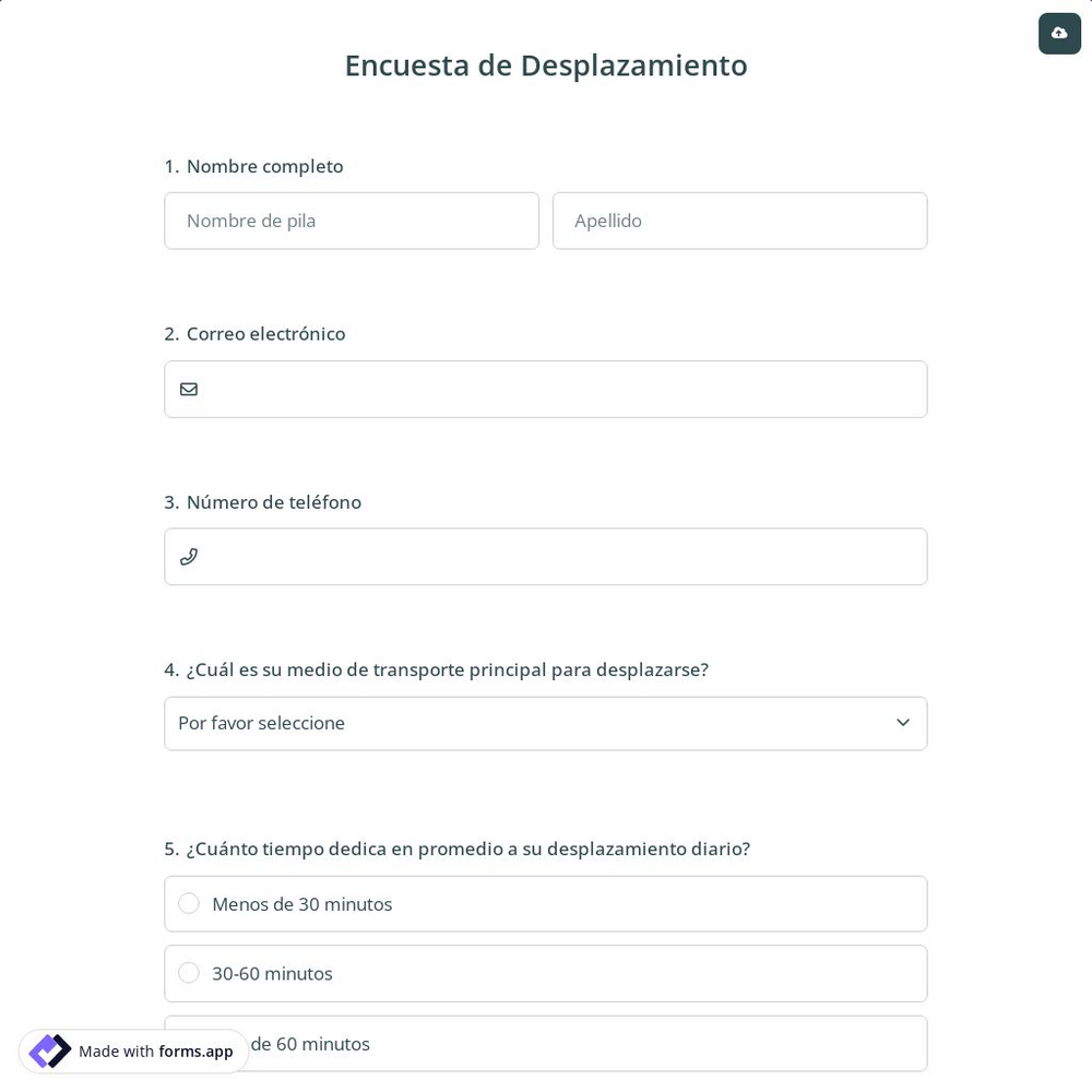 Encuesta de Desplazamiento