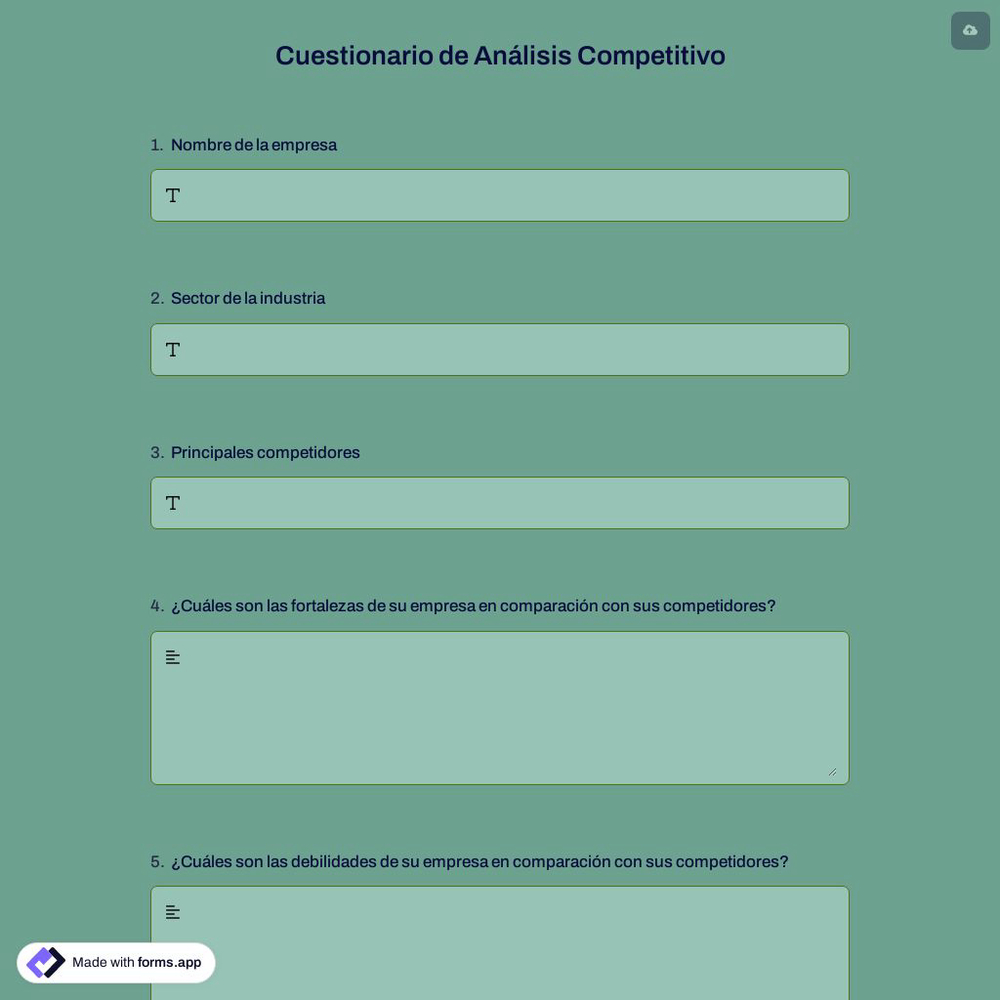 Cuestionario de Análisis Competitivo