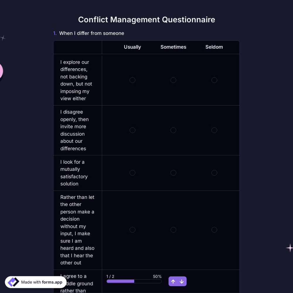 Conflict Management Questionnaire