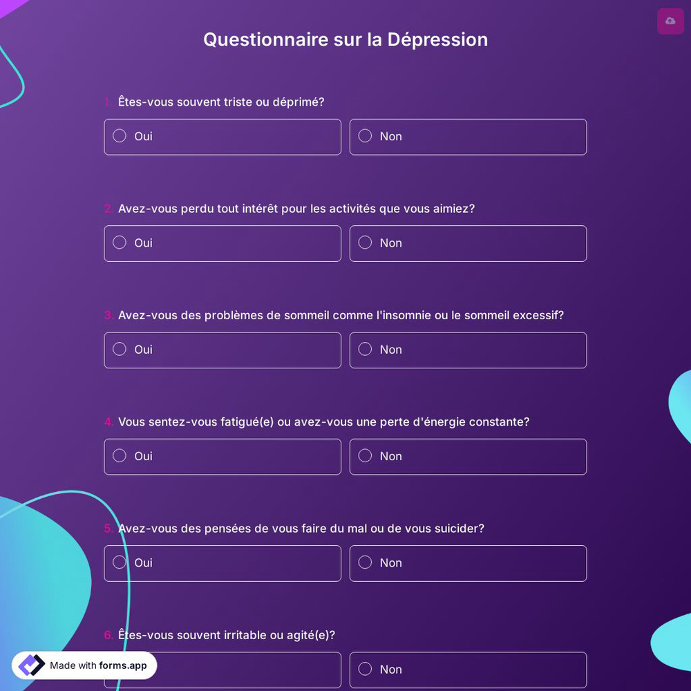 Questionnaire sur la Dépression