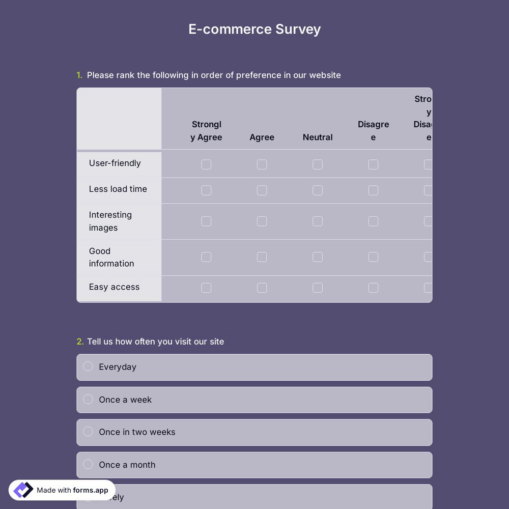 E-commerce Survey