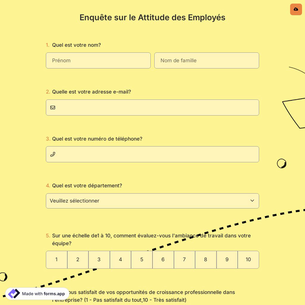 Enquête sur le Attitude des Employés