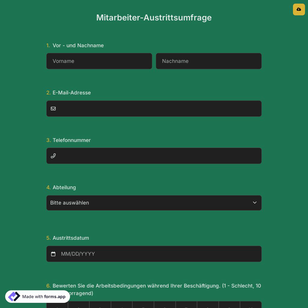 Mitarbeiter-Austrittsumfrage