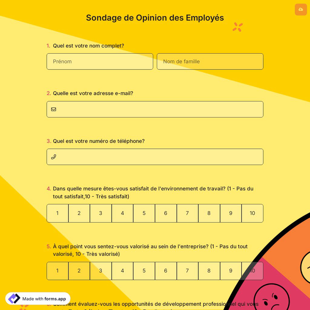 Sondage de Opinion des Employés