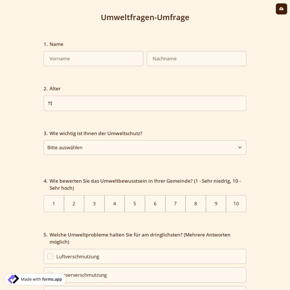 Umweltfragen-Umfrage