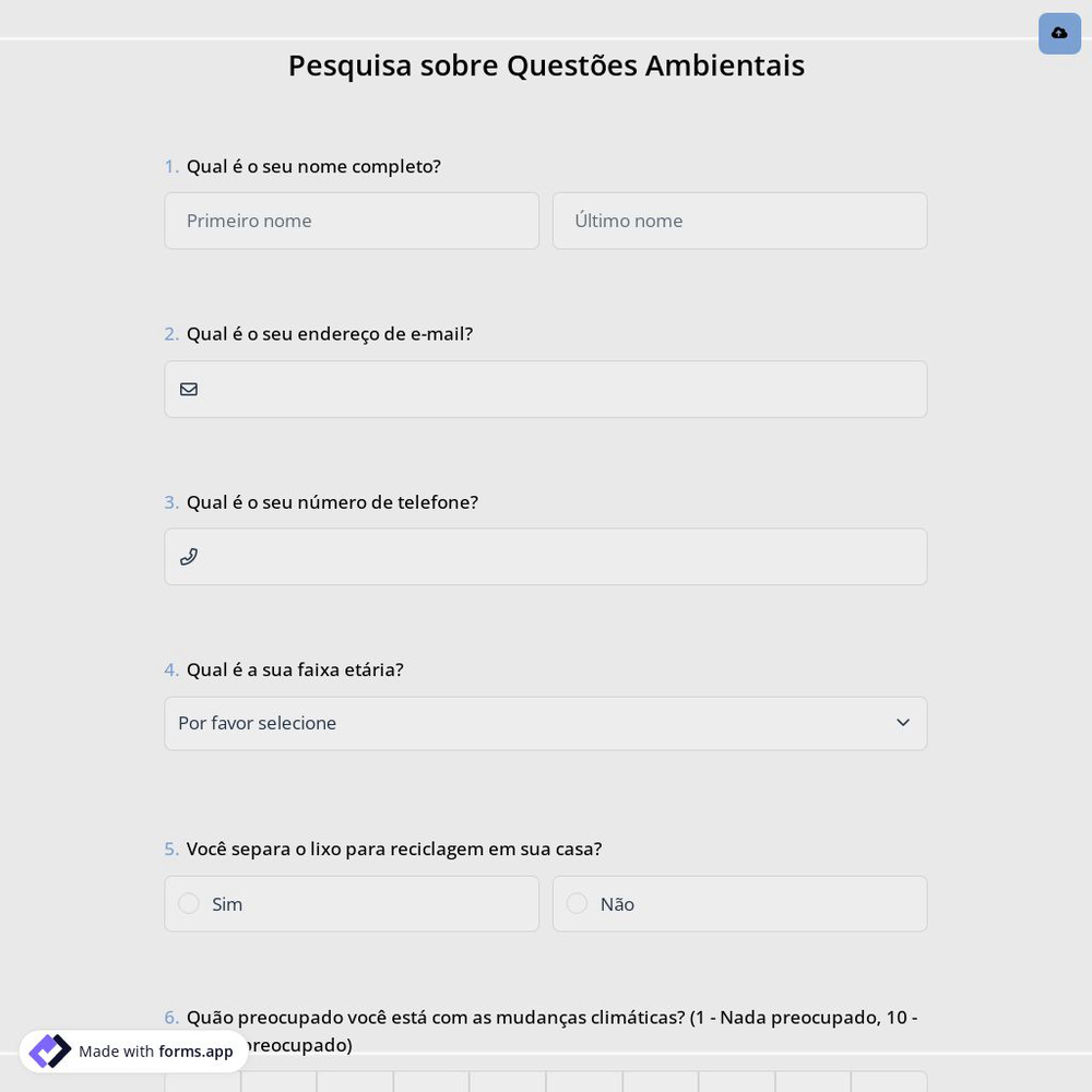 Pesquisa sobre Questões Ambientais