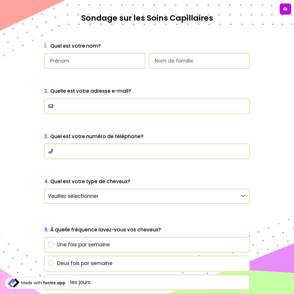 Sondage sur les Soins Capillaires