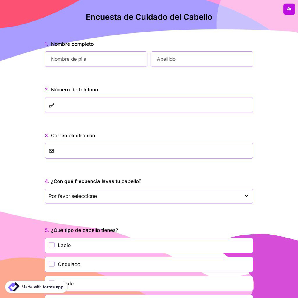 Encuesta de Cuidado del Cabello