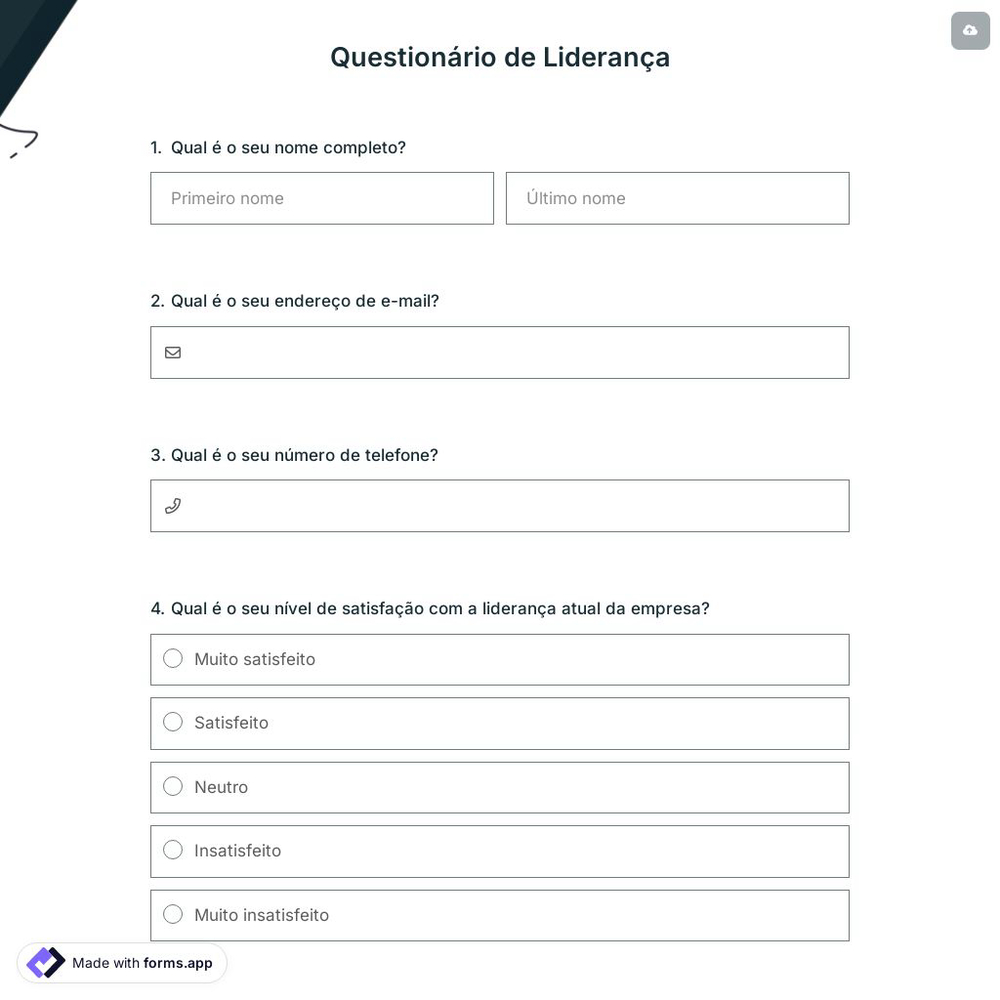 Questionário de Liderança
