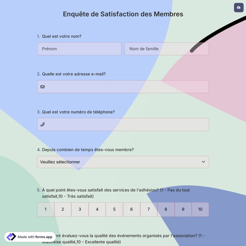 Enquête de Satisfaction des Membres