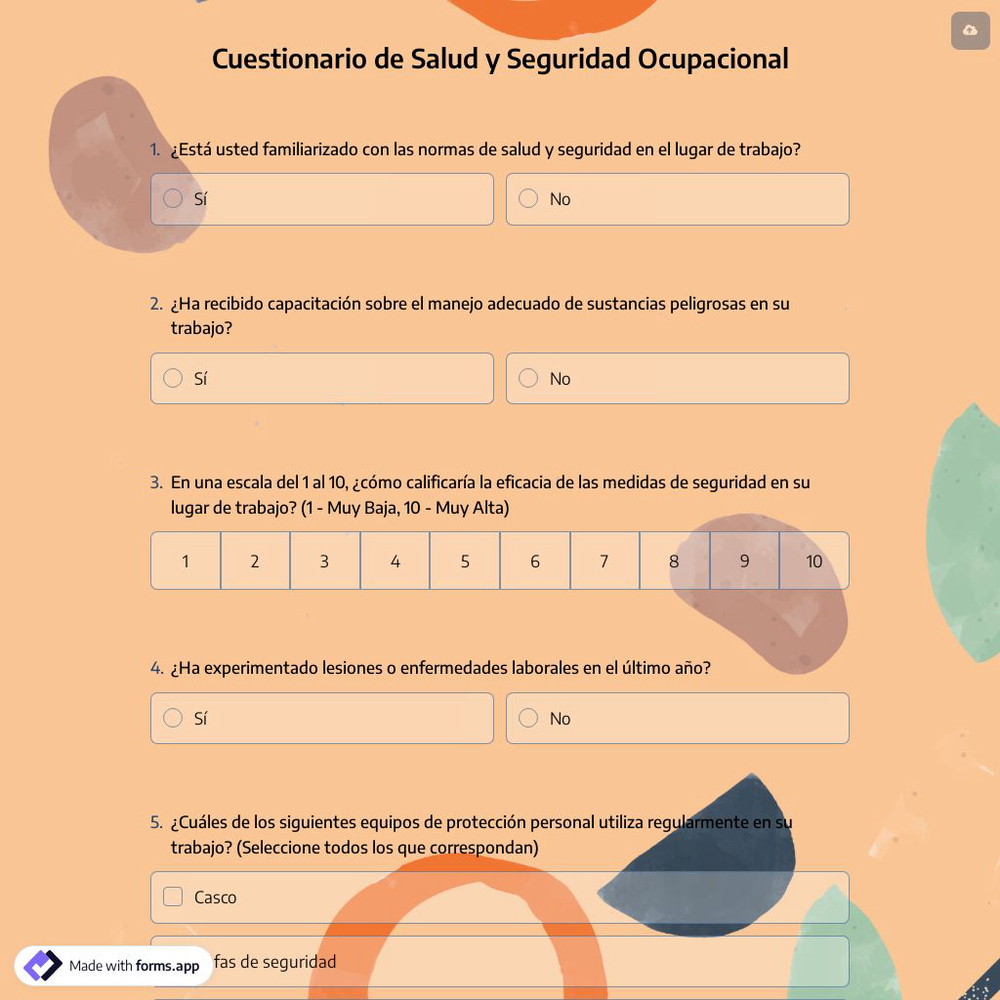 Cuestionario de Salud y Seguridad Ocupacional