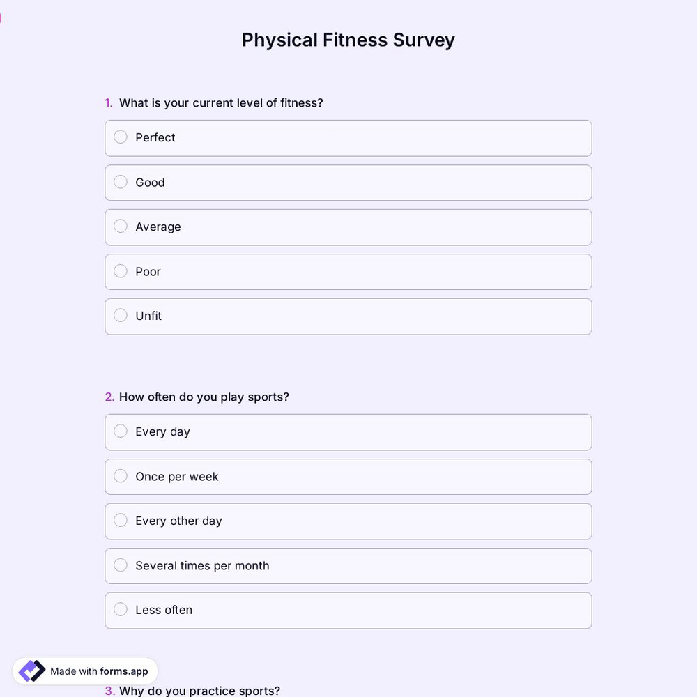 Physical Fitness Survey