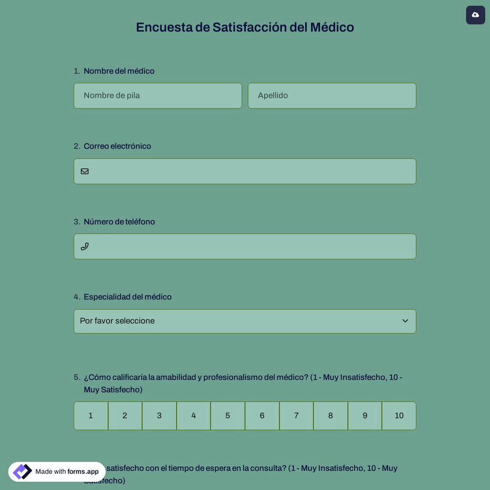 Encuesta de Satisfacción del Médico