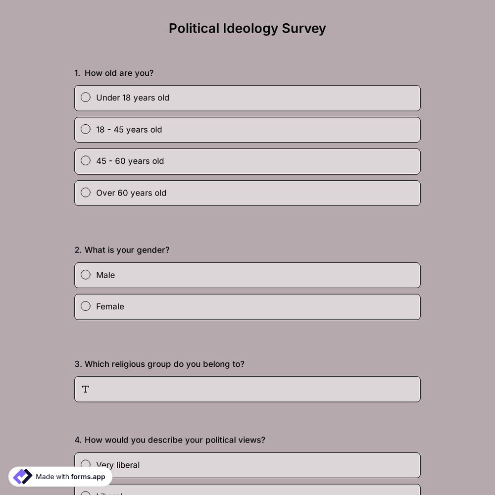 Political Ideology Survey