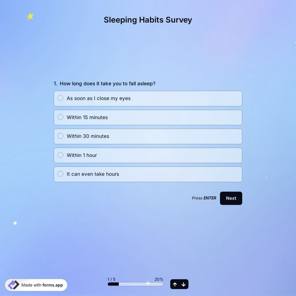 Sleeping Habits Survey