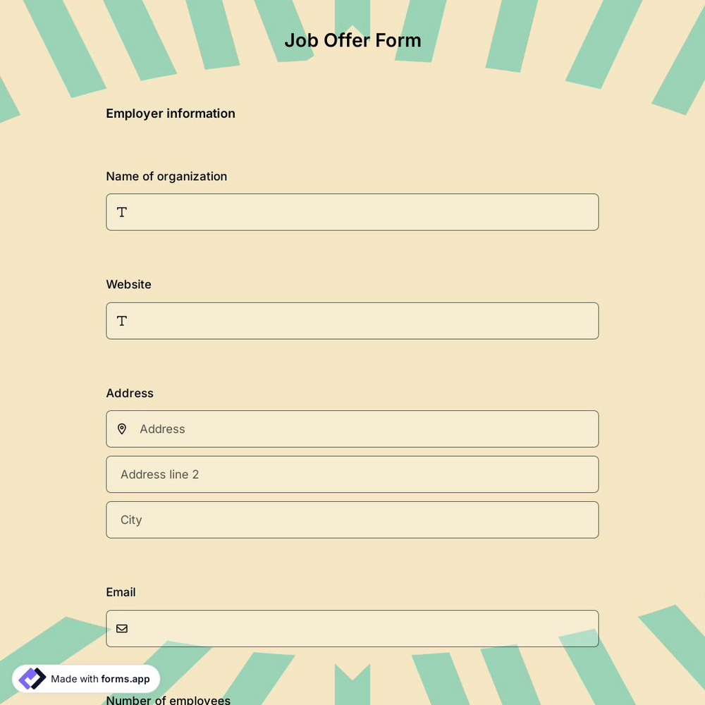 Job Offer Form