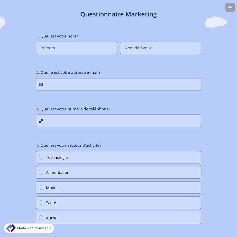 Questionnaire Marketing