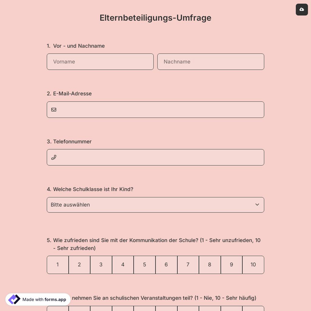 Elternbeteiligungs-Umfrage