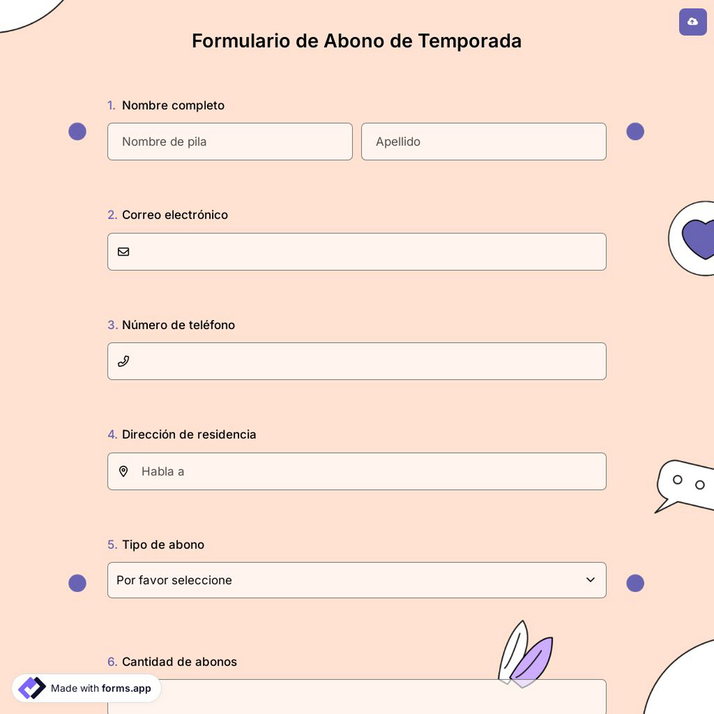 Formulario de Abono de Temporada