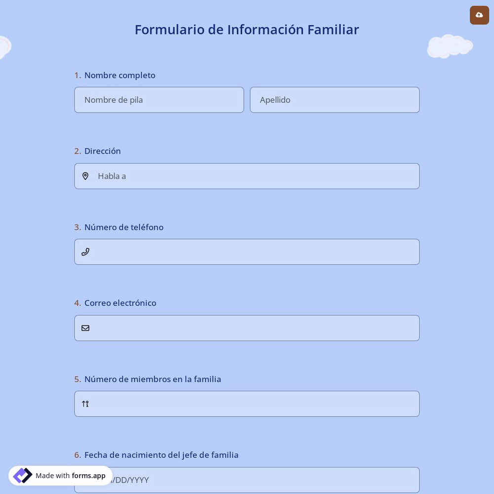 Formulario de Información Familiar
